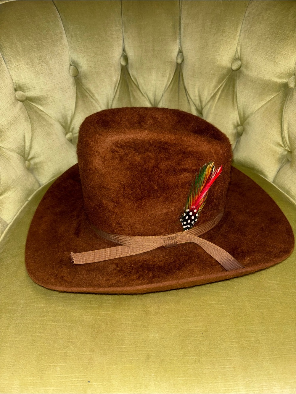 Morgan Custom Women 5X Long Hair Beaver brown cowboy hat US 6 5/8 - Picture 9 of 10